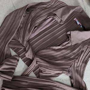 Urban Outfitters Taupe Pleated Blouse